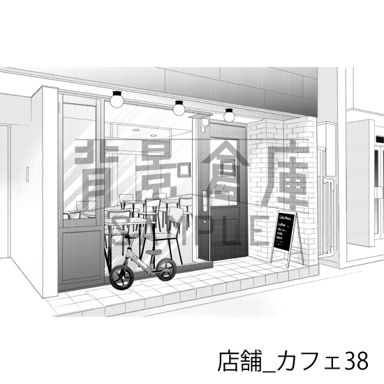 店舗_背景素材集31(カフェ)_トーン
