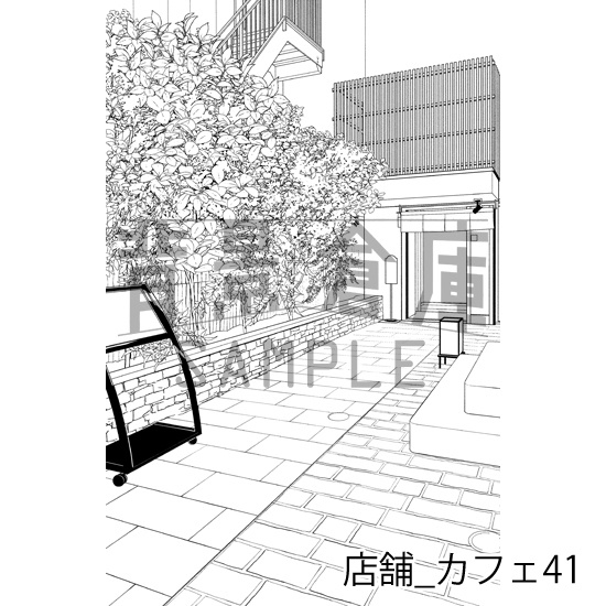 店舗_背景素材集31(カフェ)_トーン