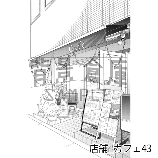 店舗_背景素材集31(カフェ)_トーン
