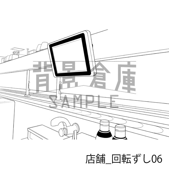 店舗_背景素材集32(回転ずし)_トーン