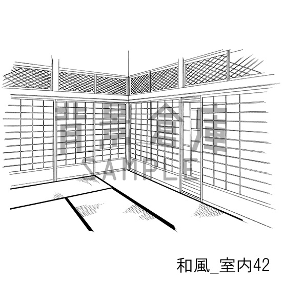 和風の背景集_セット16(室内・階段)
