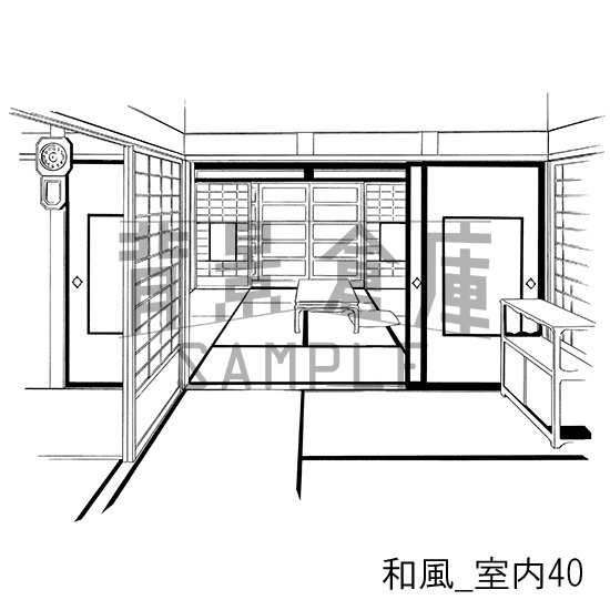 和風の背景集_セット16(室内・階段)
