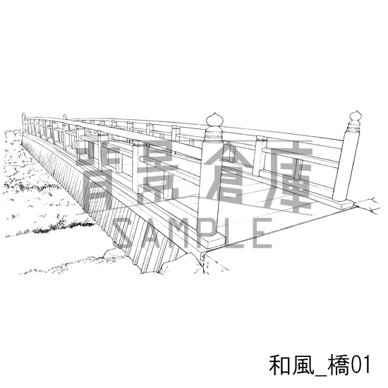 和風_背景素材集4(街並)_トーン