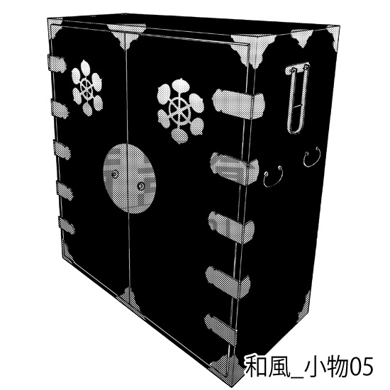 和風_背景素材集6(囲炉裏 風呂 玄関 小物)_トーン