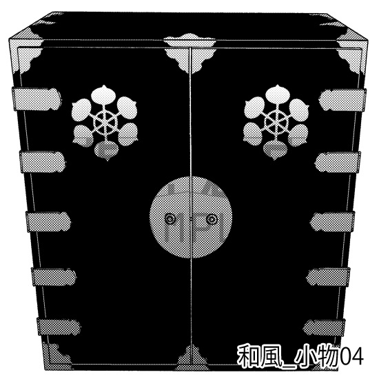和風_背景素材集6(囲炉裏 風呂 玄関 小物)_トーン