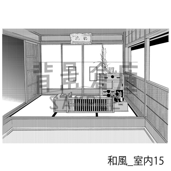 和風_背景素材集7(室内 塀)_トーン
