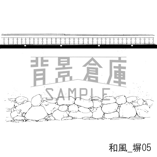 和風_背景素材集7(室内 塀)_トーン