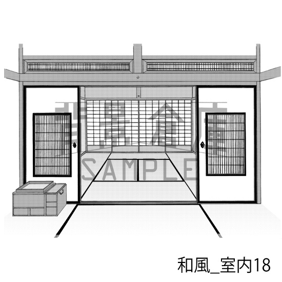 和風_背景素材集7(室内 塀)_トーン
