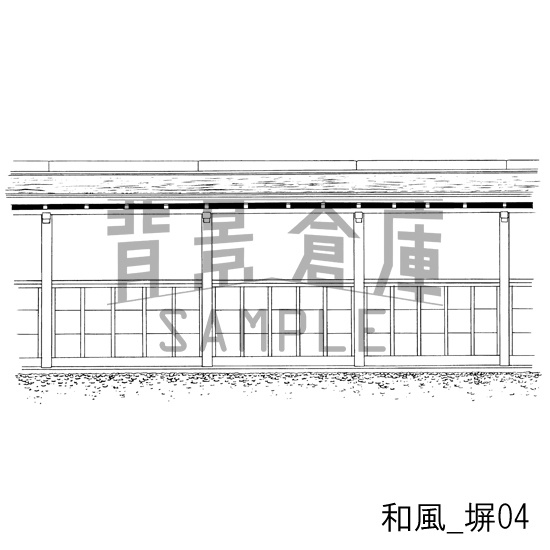 和風_背景素材集7(室内 塀)_トーン
