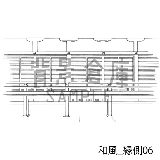 和風_背景素材集8(縁側)_トーン
