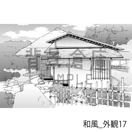 和風_背景素材集9(外観)_トーン