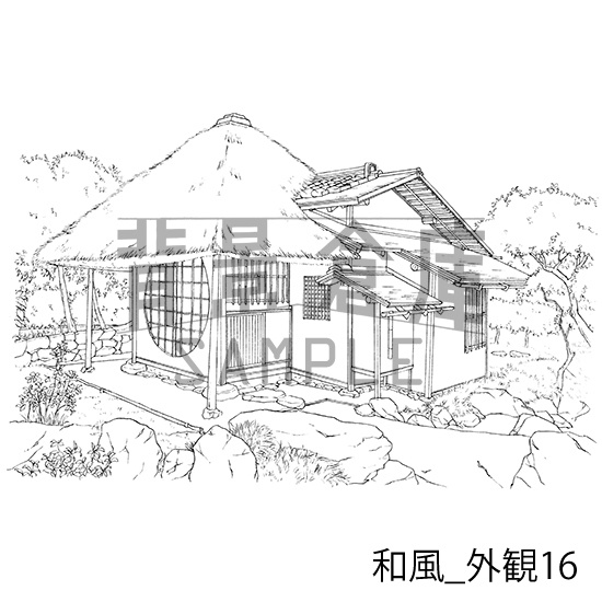 和風_背景素材集9(外観)_トーン