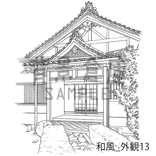 和風_背景素材集9(外観)_トーン