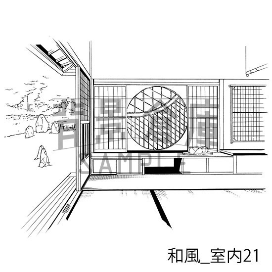 和風_背景素材集10(室内)_トーン