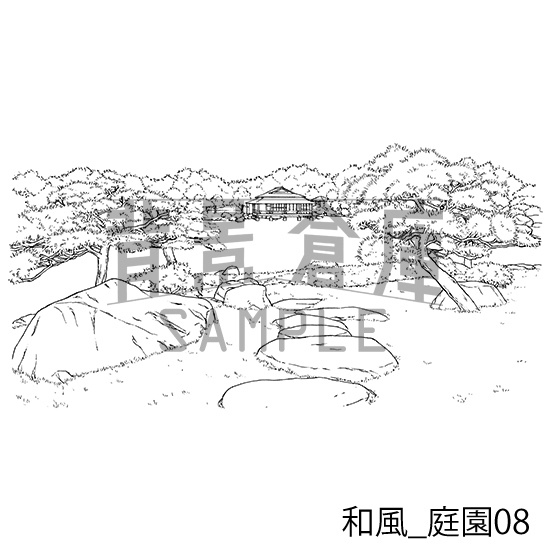 和風の背景集_セット17(庭園)