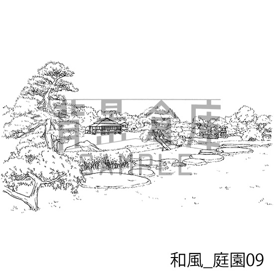 和風の背景集_セット17(庭園)