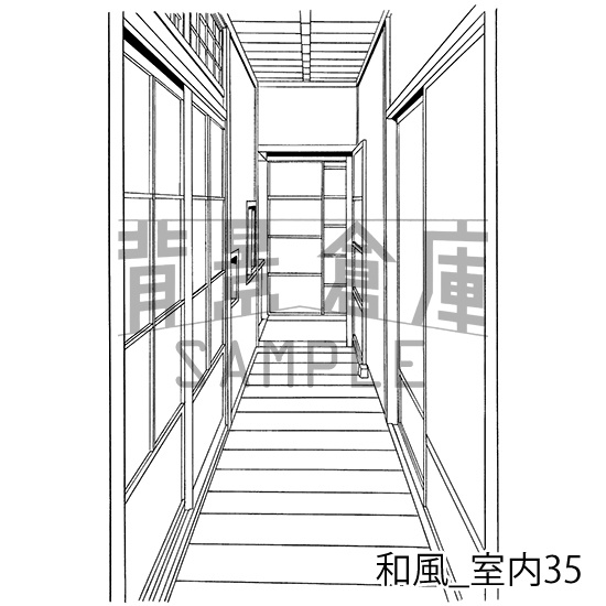 和風_背景素材集14(室内 玄関)_トーン