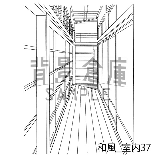 和風_背景素材集14(室内 玄関)_トーン