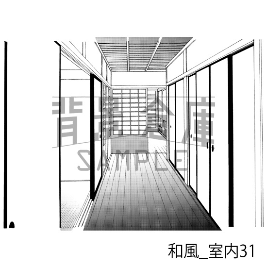 和風_背景素材集14(室内 玄関)_トーン