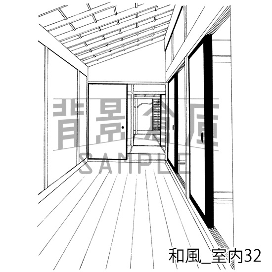 和風_背景素材集14(室内 玄関)_トーン