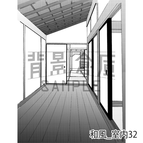 和風_背景素材集14(室内 玄関)_トーン