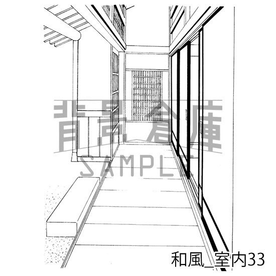 和風_背景素材集14(室内 玄関)_トーン