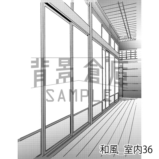和風_背景素材集14(室内 玄関)_トーン