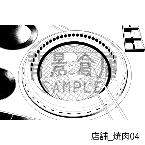 店舗_背景素材集33(焼肉)_トーン
