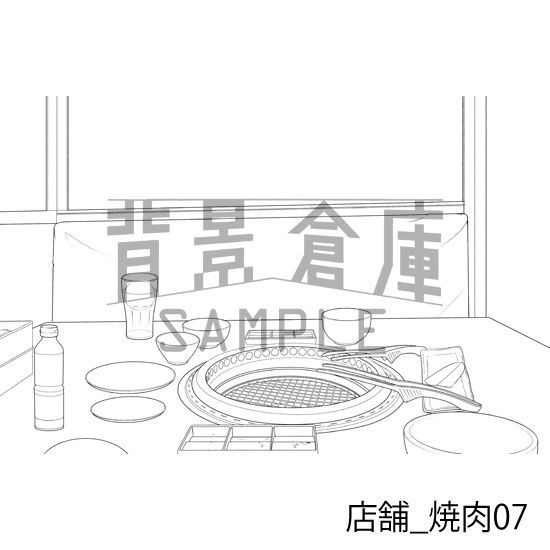 店舗_背景素材集33(焼肉)_トーン