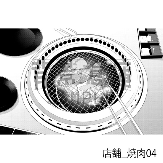 店舗_背景素材集33(焼肉)_トーン