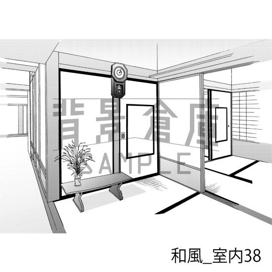 和風_背景素材集16(室内)_トーン