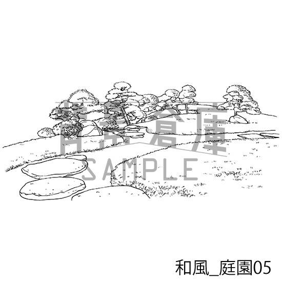 和風_背景素材集17(庭園)_トーン