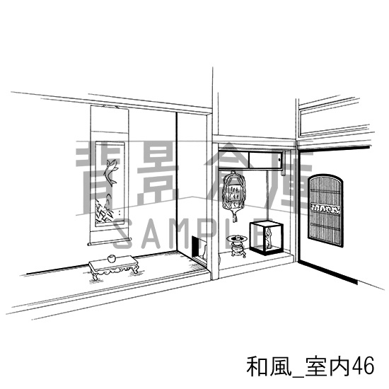 和風_背景素材集18(室内)_トーン