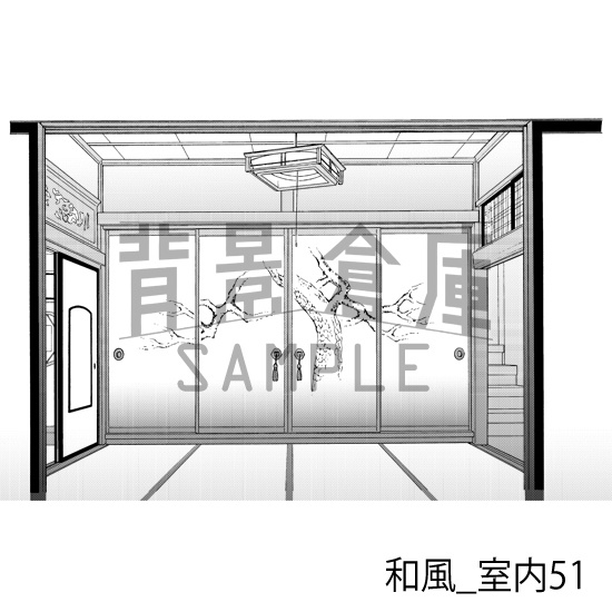 和風_背景素材集18(室内)_トーン