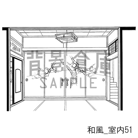 和風_背景素材集18(室内)_トーン