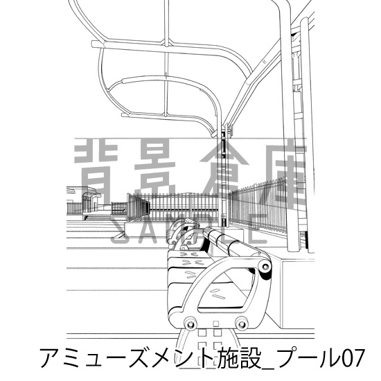 アミューズメント施設_背景素材集11(プール)_トーン