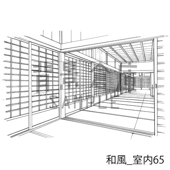 和風_背景素材集22(室内)_トーン