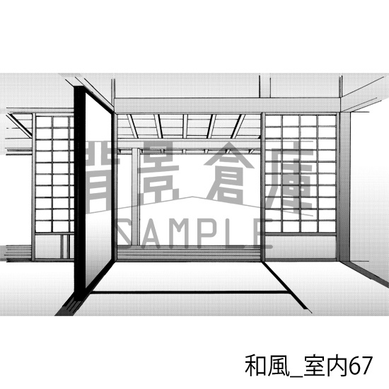和風_背景素材集22(室内)_トーン