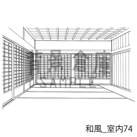 和風_背景素材集22(室内)_トーン