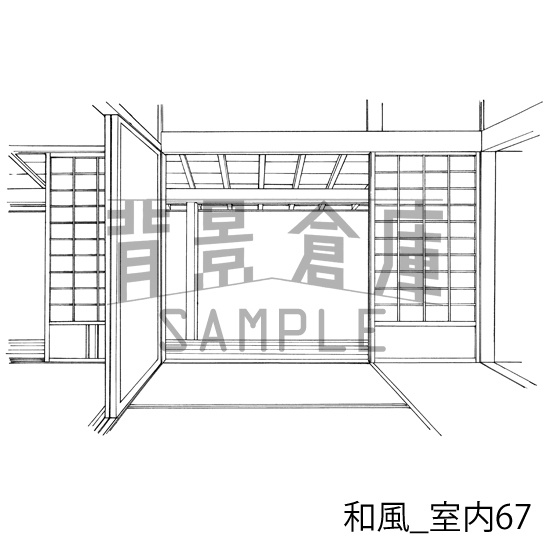 和風_背景素材集22(室内)_トーン