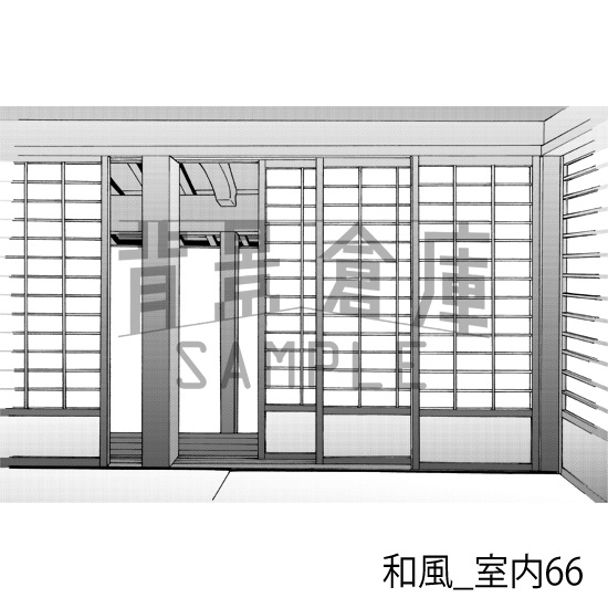 和風_背景素材集22(室内)_トーン