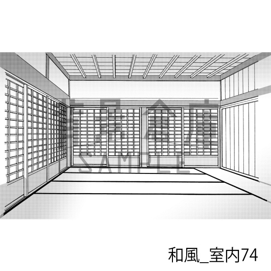 和風_背景素材集22(室内)_トーン