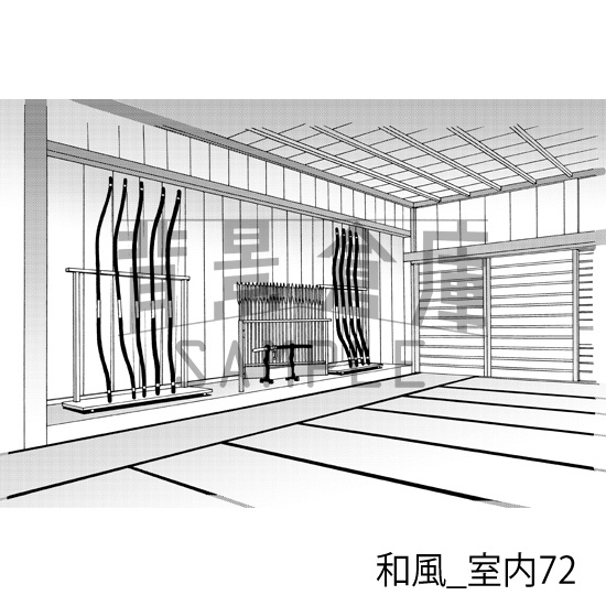 和風_背景素材集22(室内)_トーン