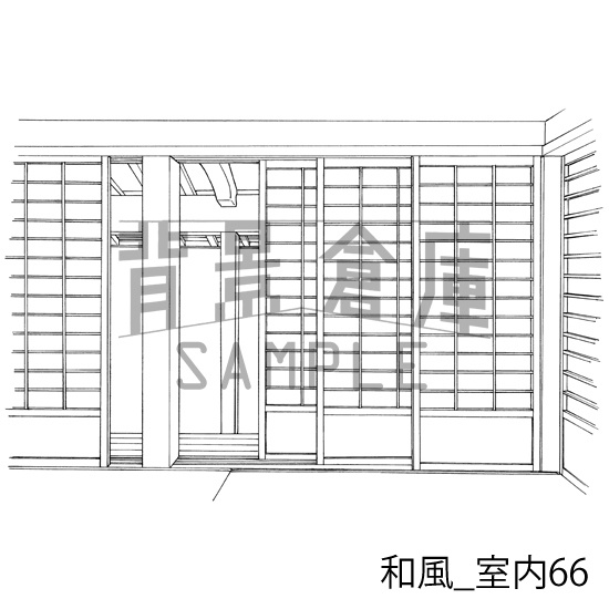 和風_背景素材集22(室内)_トーン