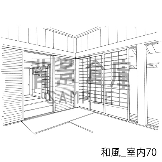 和風_背景素材集22(室内)_トーン