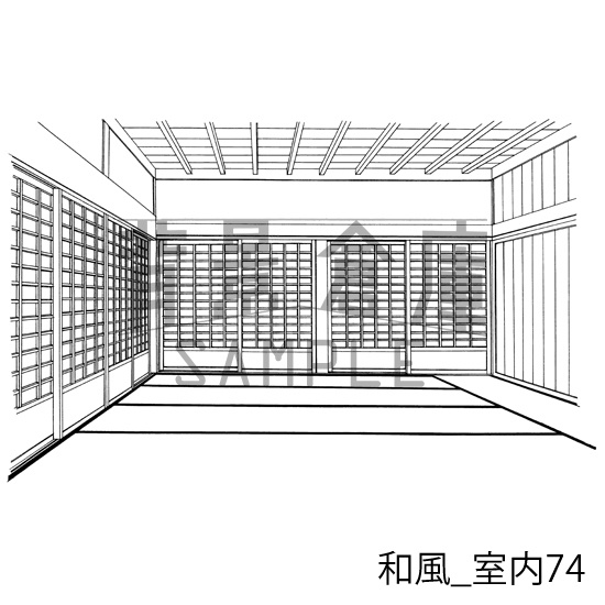 和風_背景素材集22(室内)_トーン