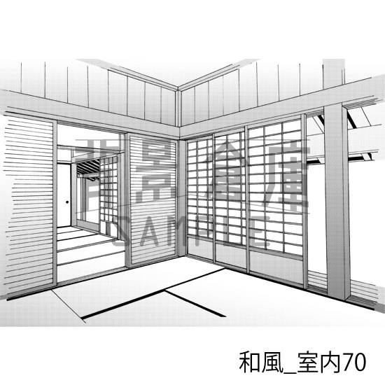 和風_背景素材集22(室内)_トーン