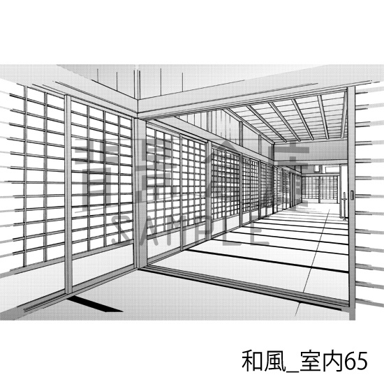 和風_背景素材集22(室内)_トーン