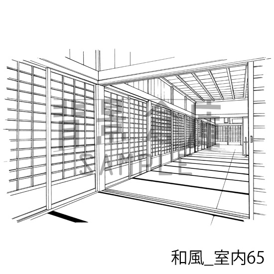 和風_背景素材集22(室内)_トーン