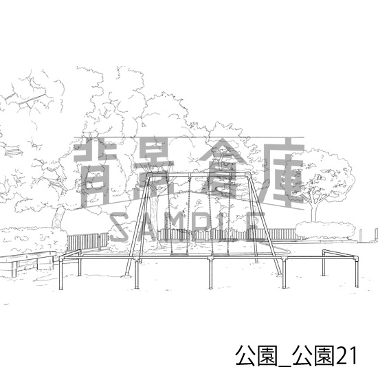 公園_背景素材集3(公園)_トーン